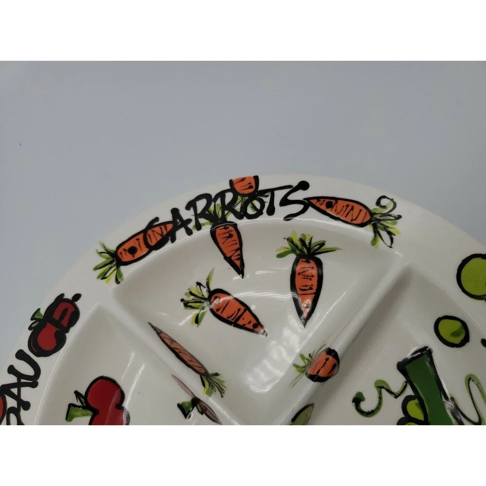 T Cabells Too Child's Divided Plate Magnolia Lane Applesauce Carrots Sweet Peas